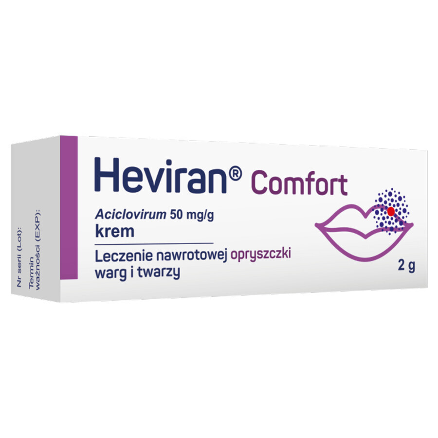 Heviran Comfort 50 mg/g, crema, 2 g