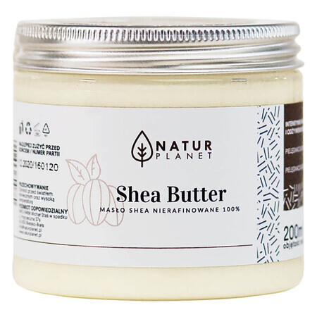 Natur Planet, shea butter, unrefined 100%, 200 g