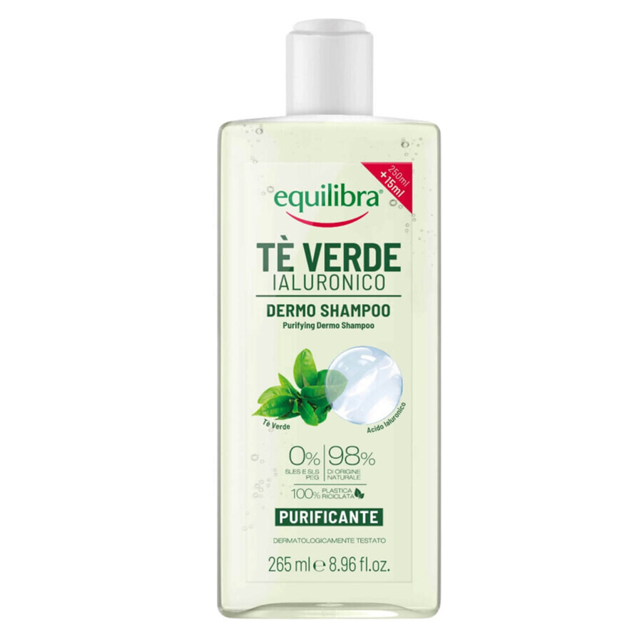 Equilibra Dermo, reinigende shampoo, groene thee en hyaluronzuur, 265 ml