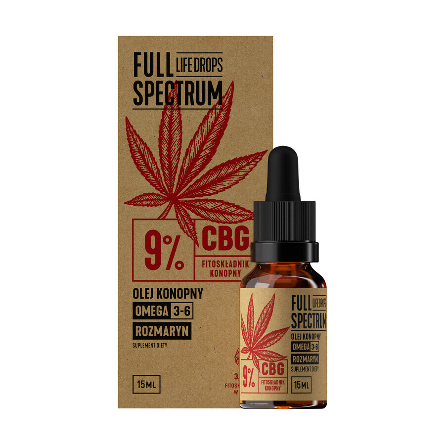 Full Spectrum Life Drops Olio di canapa 9% CBG, 15 ml