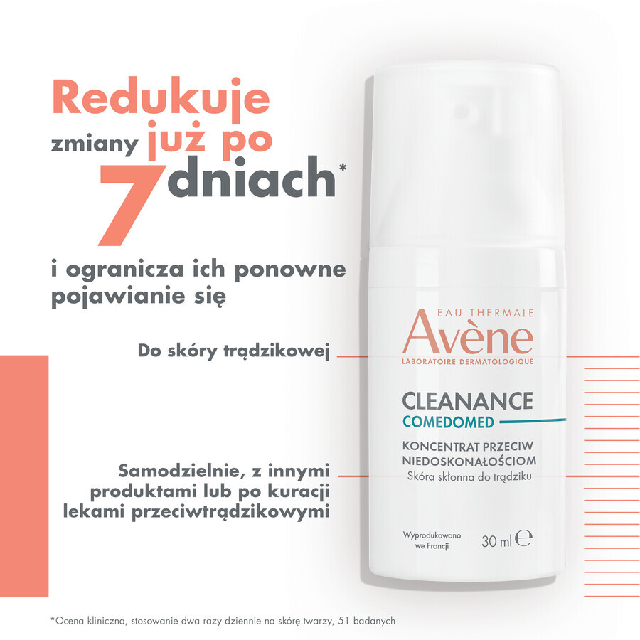 Avene Cleanance ComedoMed, concentraat tegen onzuiverheden, acnegevoelige huid, 30 ml