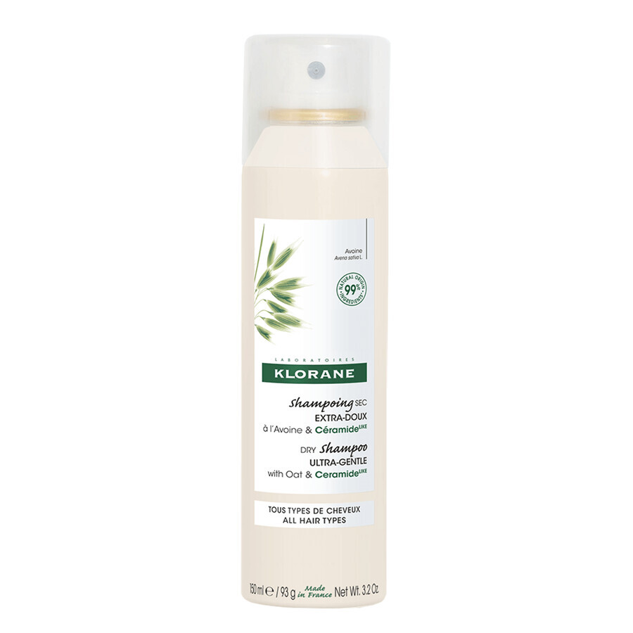 Klorane, ultra-gentle dry shampoo with oat milk, 150 ml