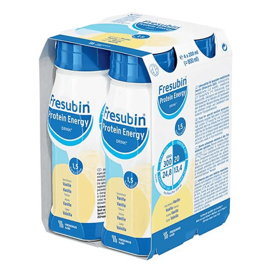 Fresubin Protein Energy Drink with vanilla flavor, 4 x 200 ml, Fresenius Kabi