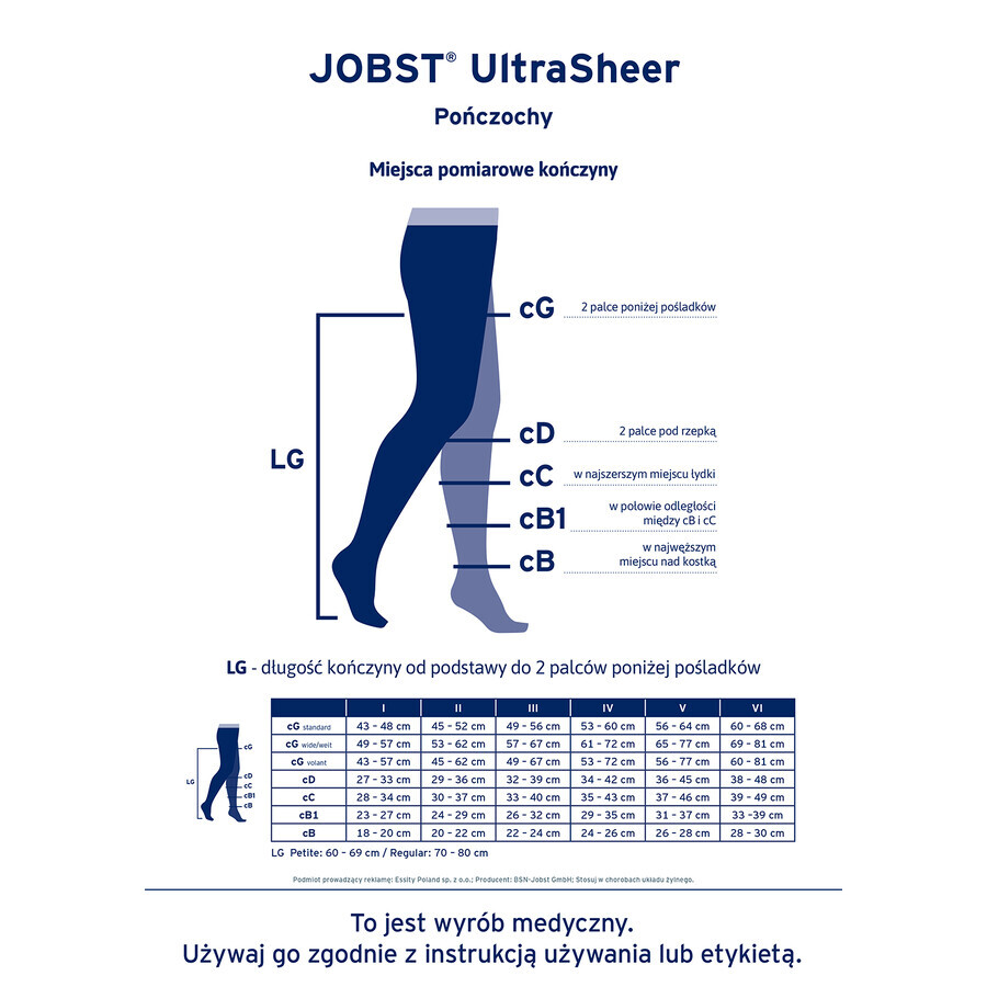 Jobst Ultra Sheer Compression Stockings, CCL2, Closed Toe, Size 5, Natural