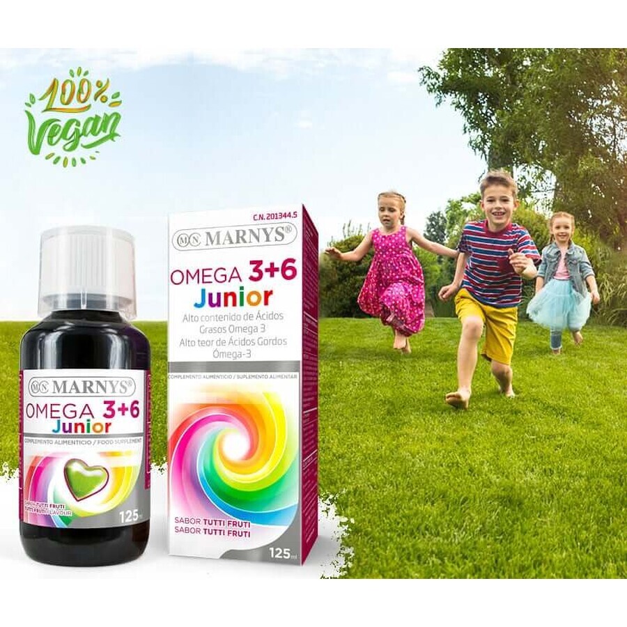 Omega 3+6 Junior, 100% Vegan, 125 ml, Marnys