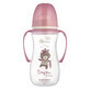 Canpol Baby&#39;s Easy Start, antikoliekfles, wijde opening, met handvaten, Bonjur Paris, roze, vanaf 12 maanden, 300 ml