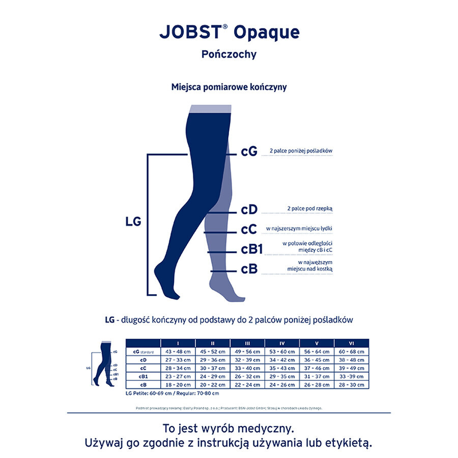 Jobst Opaque, compressiekousen, CCL2, gesloten teen, maat 3, naturel