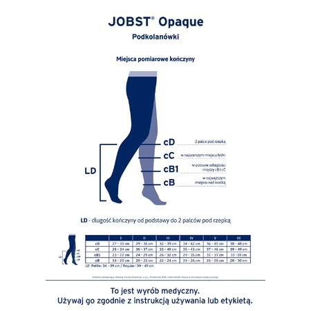 Jobst Opaque, calcetines de compresión para la rodilla, CCL2, punta cerrada, talla 5, natural