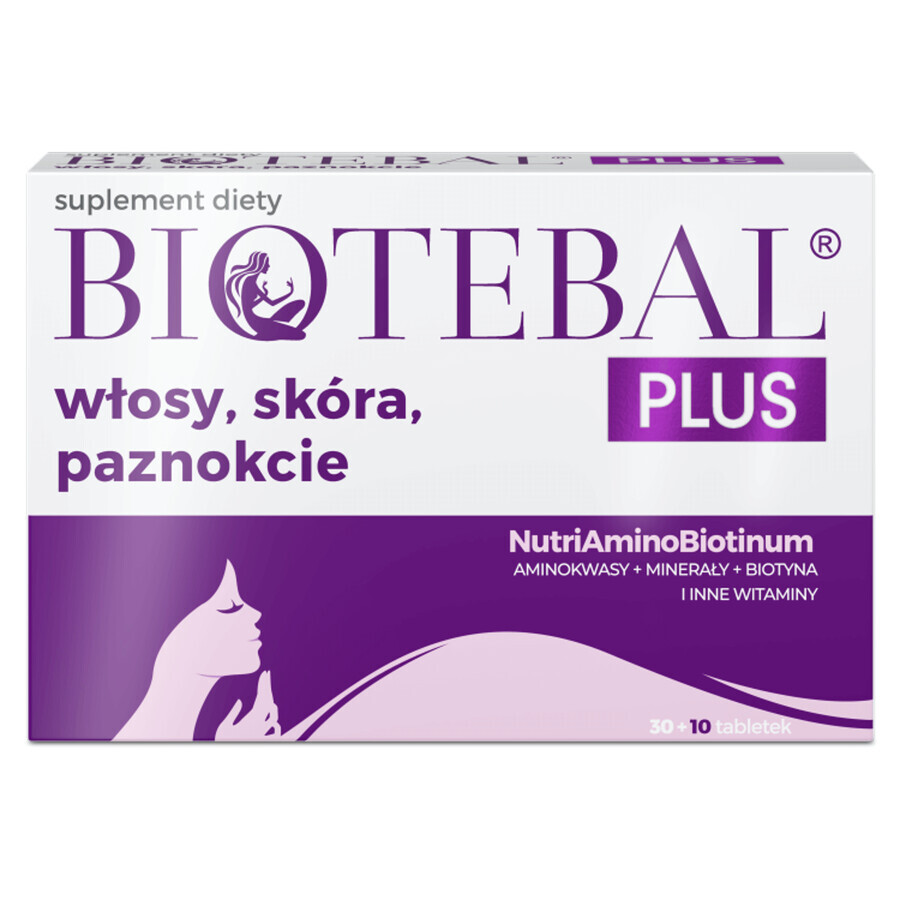 Biotebal Plus Haar Huid Nagels, 30 tabletten + 10 tabletten gratis