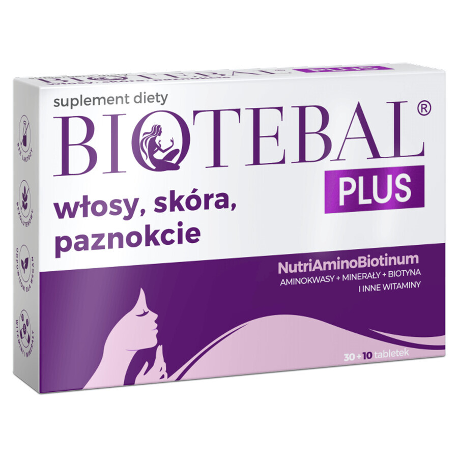 Biotebal Plus Haar Huid Nagels, 30 tabletten + 10 tabletten gratis