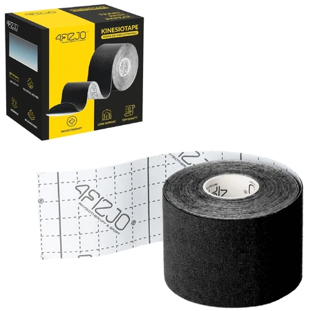 4Fizjo, kinesiotaping tape, black, 5 cm x 5 m