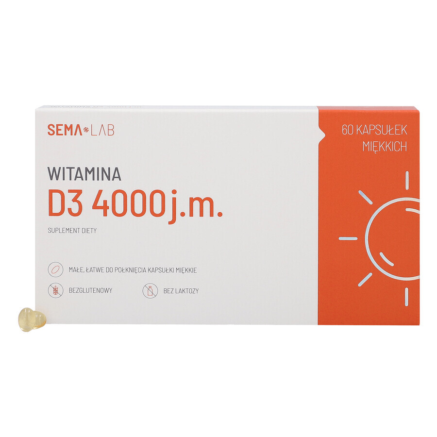 SEMA Lab Vitamine D3 4000 IE, 60 capsules