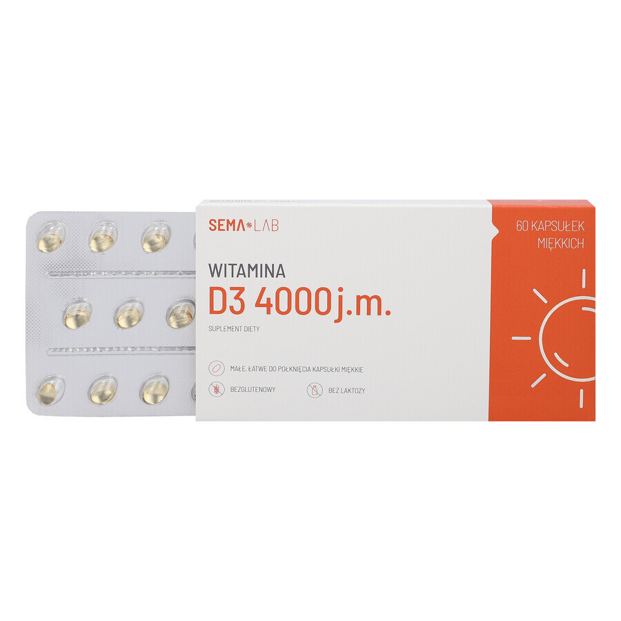 SEMA Lab Vitamine D3 4000 IE, 60 capsules