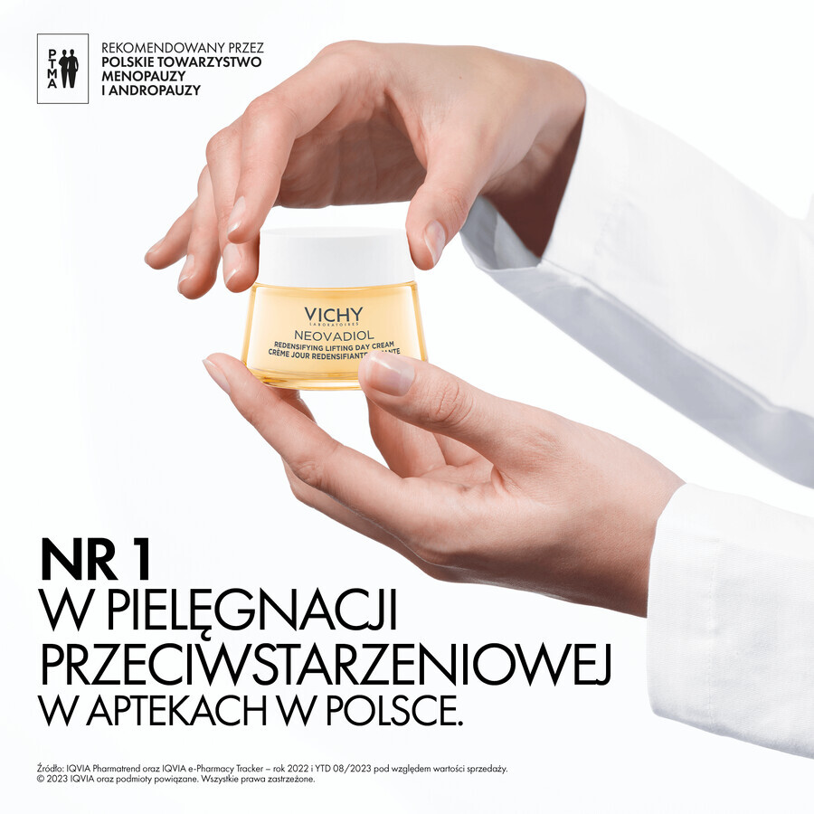 Vichy Neovadiol Peri-Menopausia, crema de día reafirmante para restaurar la densidad, pieles normales y mixtas, 50 ml