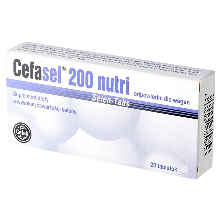 Cefasel 200 Nutri Selen-Tabs, 20 compresse, Cefak