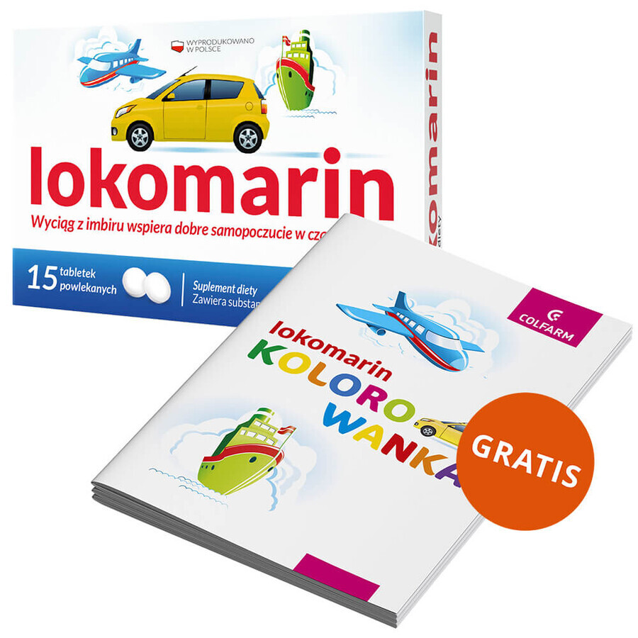 Lokomarin, 15 filmomhulde tabletten + gratis kleurboek