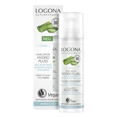 Logona Classic, fluido viso ialuronico con bio-aloe vera, pelle normale, 30 ml