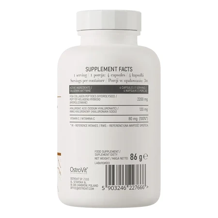 OstroVit Meereskollagen + Hyaluronsäure + Vitamin C, 120 Kapseln