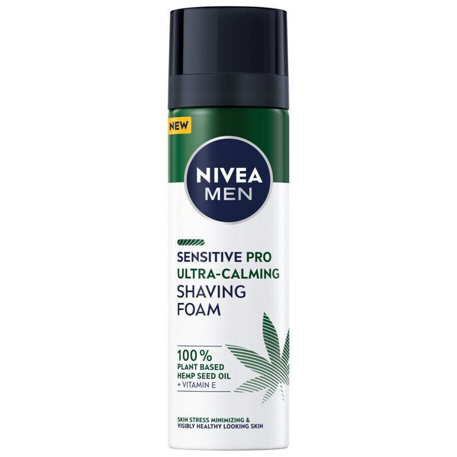 Nivea Men Sensitive Pro, mousse à raser à l'huile de chanvre, ultra calmante, 200 ml