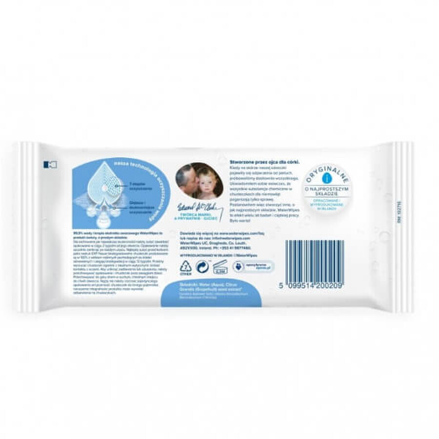 WaterWipes Bio, lingettes humides, eau, dès la naissance, 4 x 60 pcs