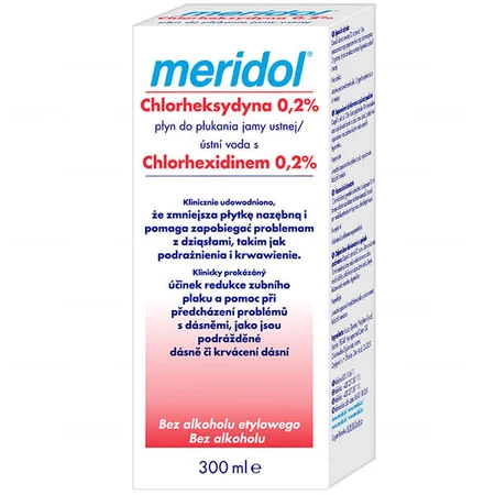 Meridol Chloorhexidine 0,2%, mondspoeling, alcoholvrij, 300 ml