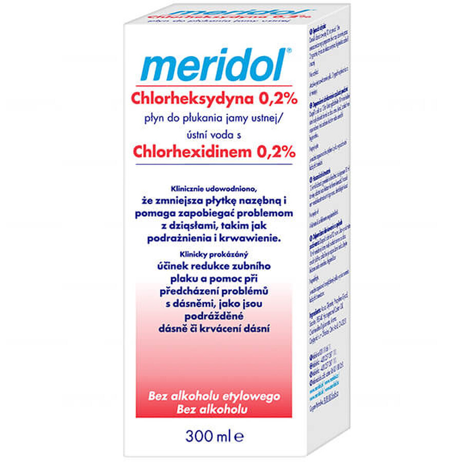 Meridol Chlorhexidine 0.2%, mouthwash, alcohol-free, 300 ml