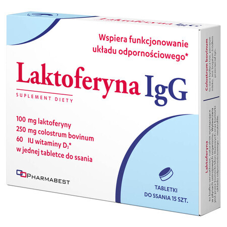 Pharmabest Lactoferrine IgG, 15 zuigtabletten