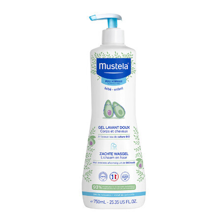 Mustela Bebe Enfant, gentle cleansing gel for body and head, from birth, 750 ml