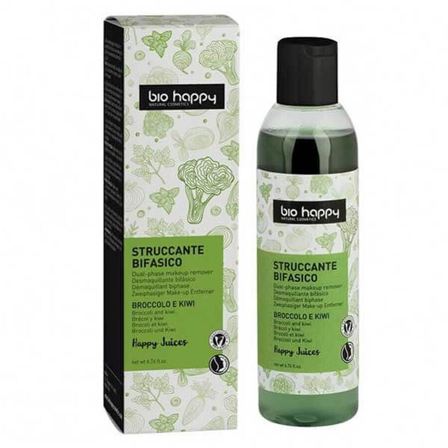 Bio Happy Happy sapjes, tweefasige make-up remover, broccoli en kiwi, 200 ml