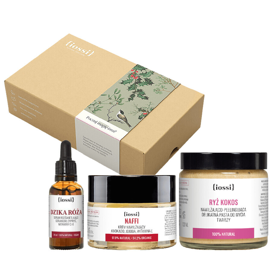 Iossi Fragrant Trio Illuminating Ritual set, lavaggio del viso, 120 ml + siero, 30 ml + crema viso, 50 ml