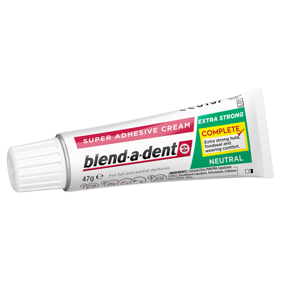 Blend-a-dent Complete, Adhésif pour prothèses dentaires, Neutre, 47 g