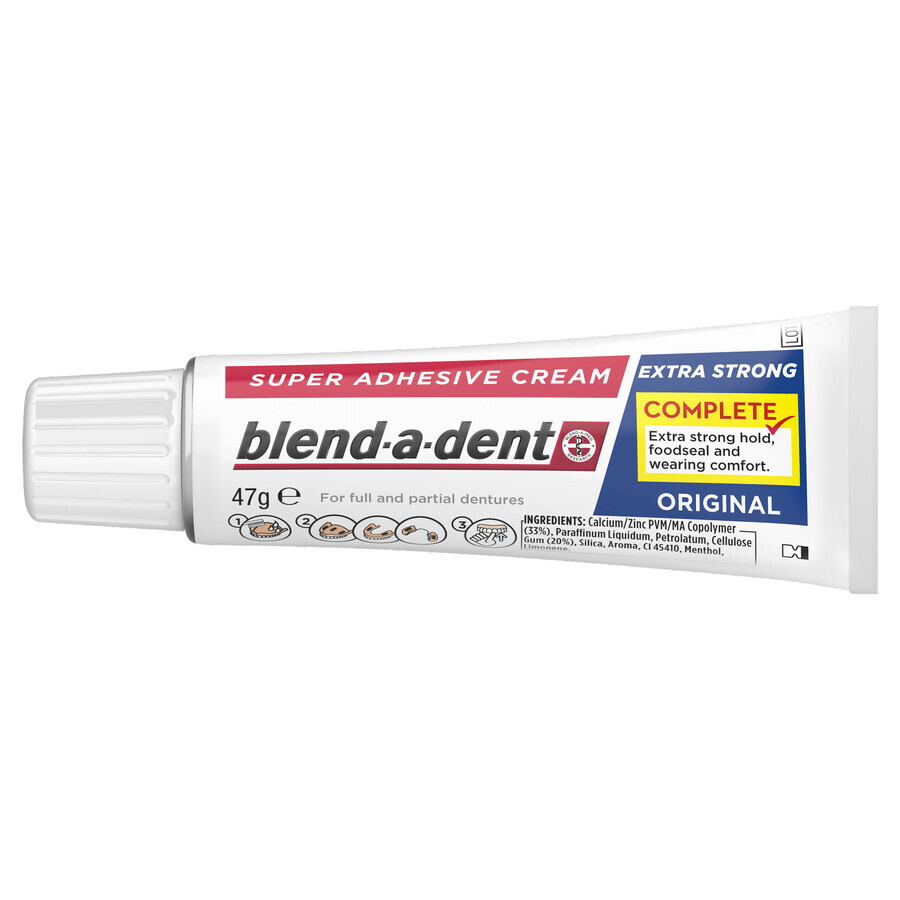 Blend-a-dent Complete, Adesivo per dentiere, Originale, 47 g