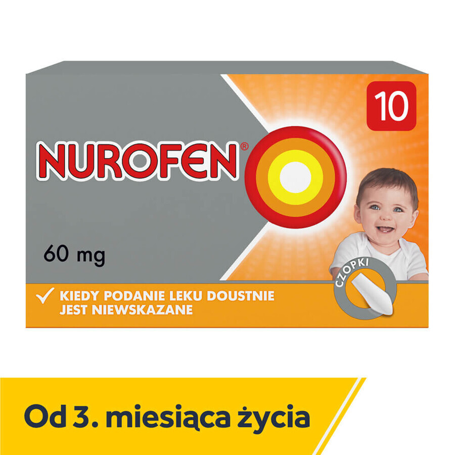 Nurofen für Kinder 60 mg, Zäpfchen, 10 Stück