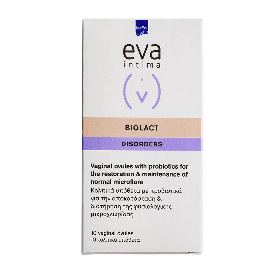 Vaginale eitjes met probiotica Eva Intima Biolact, 10 stuks, Intermed