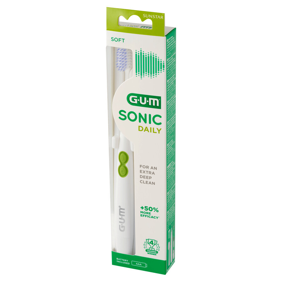 Sunstar Gum Sonic Daily, sonische tandenborstel, wit, 1 stuk