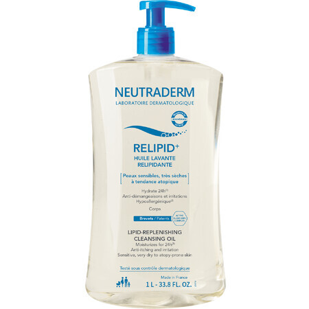 Neutraderm Relipid+, rückfettende Körperreinigung, empfindliche, sehr trockene und atopische Haut, 1000 ml