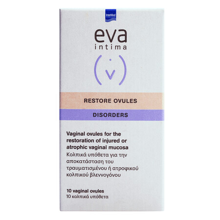 Ovules vaginaux pour la restauration de la muqueuse Eva Intima, 10 pièces, Intermed