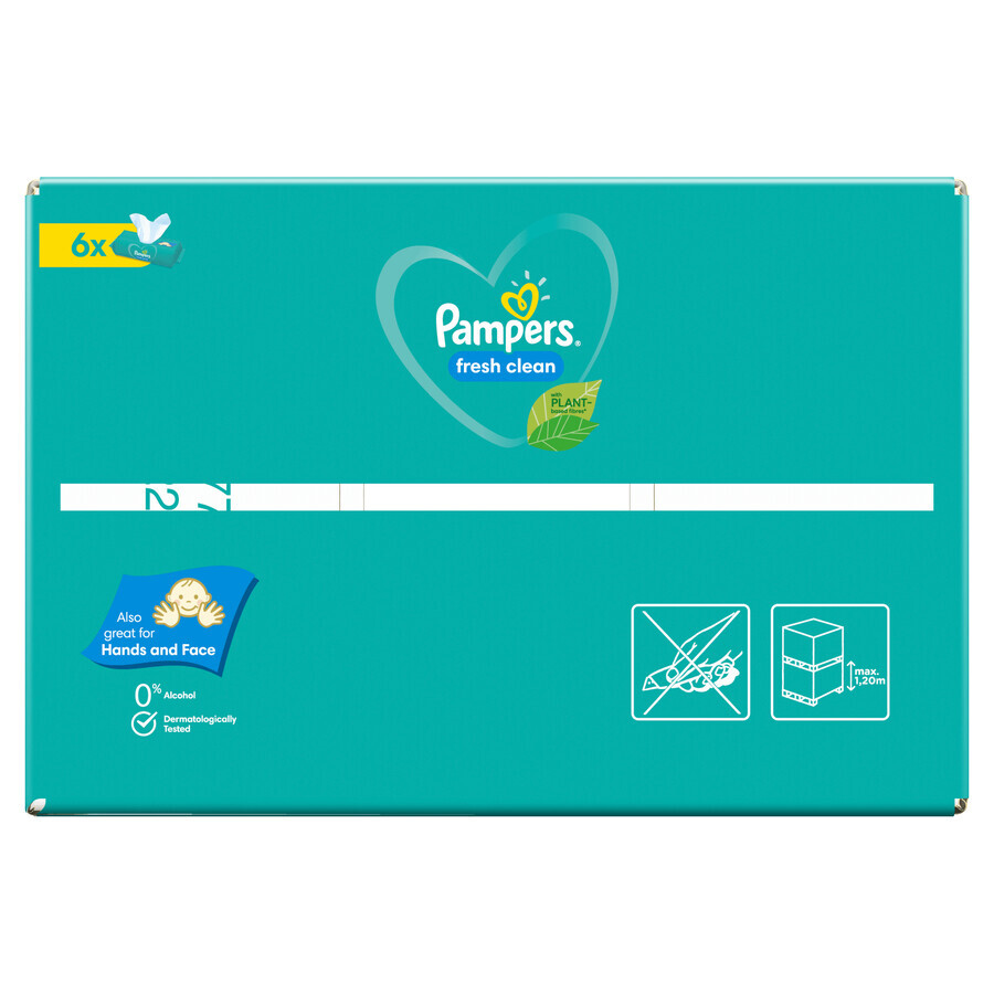 Pampers Fresh Clean, vochtige doekjes, 6 x 80 stuks