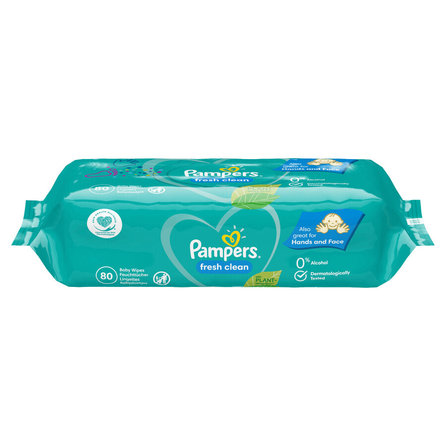 Pampers Fresh Clean, vochtige doekjes, 6 x 80 stuks