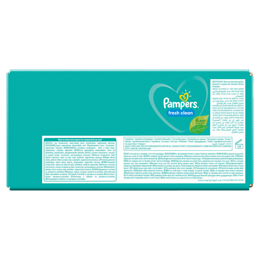 Pampers Fresh Clean, vochtige doekjes, 6 x 80 stuks