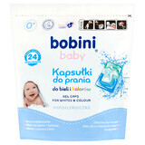 Bobini Baby, wascapsules, hypoallergeen, voor witten en kleuren, vanaf 1 dag oud, 24 stuks