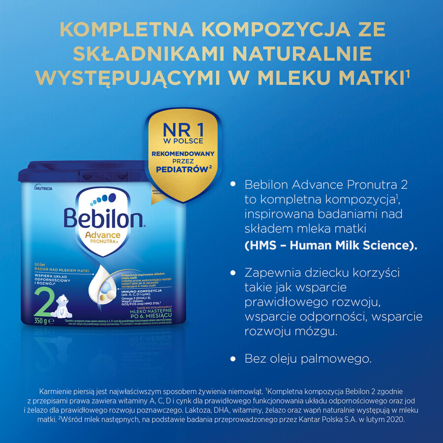 Bebilon Advance Pronutra 2, opvolgmelk, vanaf 6 maanden, 350 g