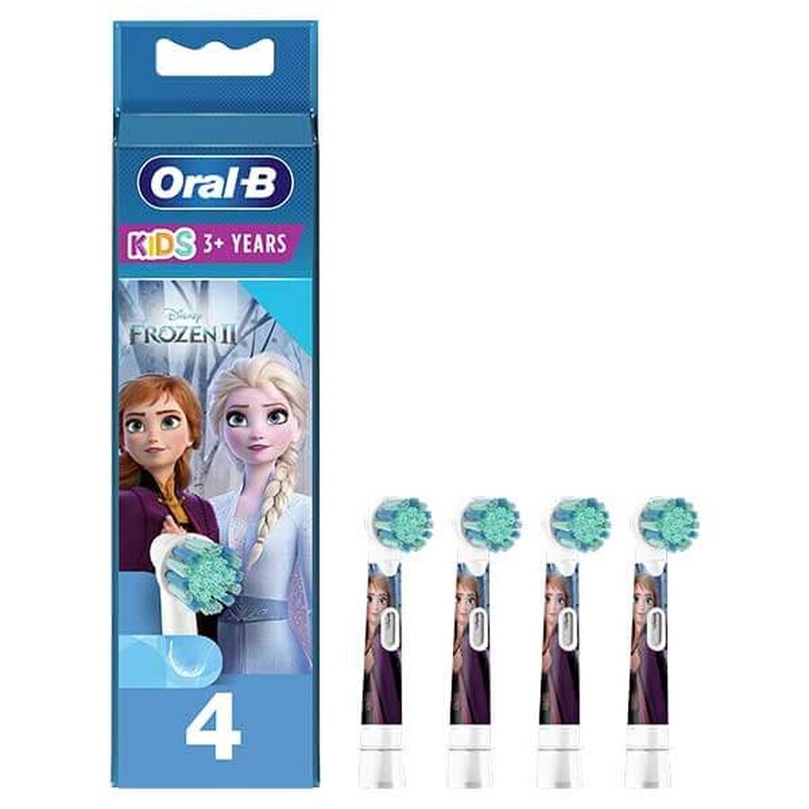 Oral-B Kids Stages Power, cabezales de cepillo de dientes eléctrico, Frozen EB10s-4, más de 3 años, ultrasuave, 4 piezas