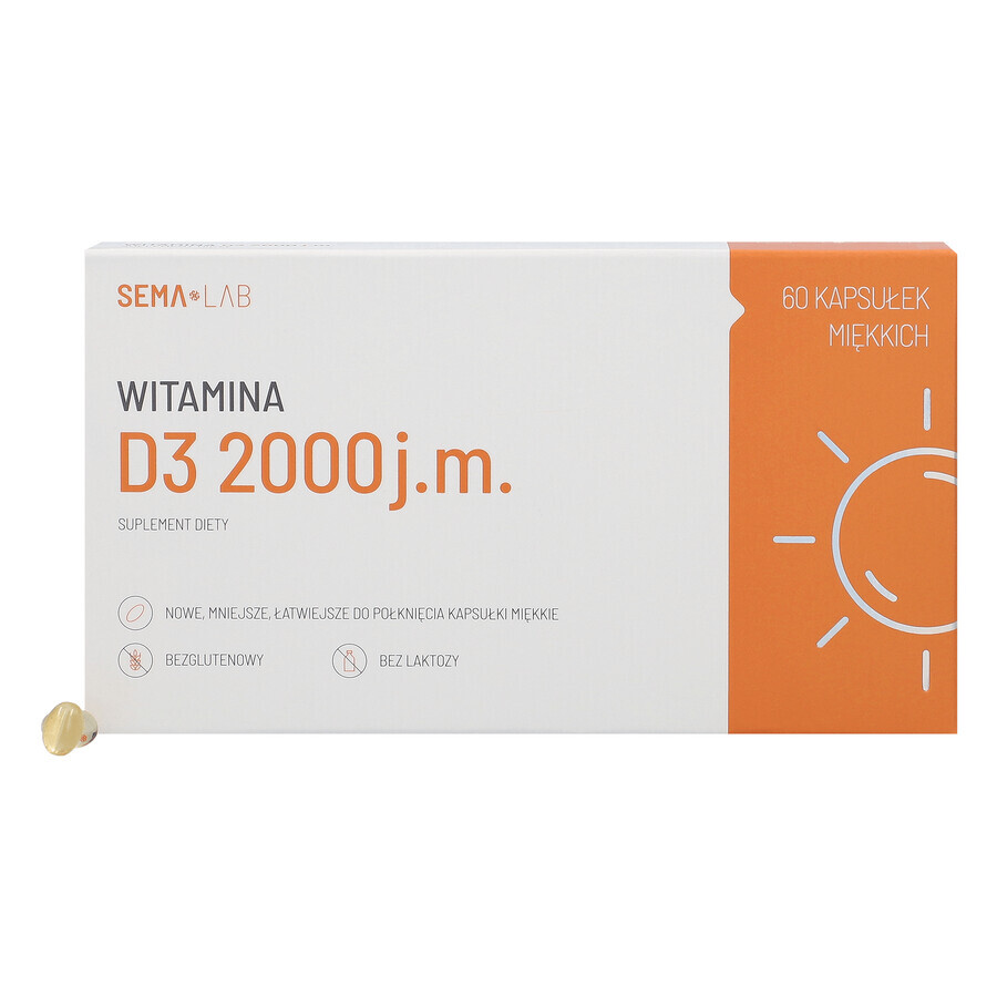 SEMA Lab Vitamina D3 2000 UI, 60 cápsulas blandas