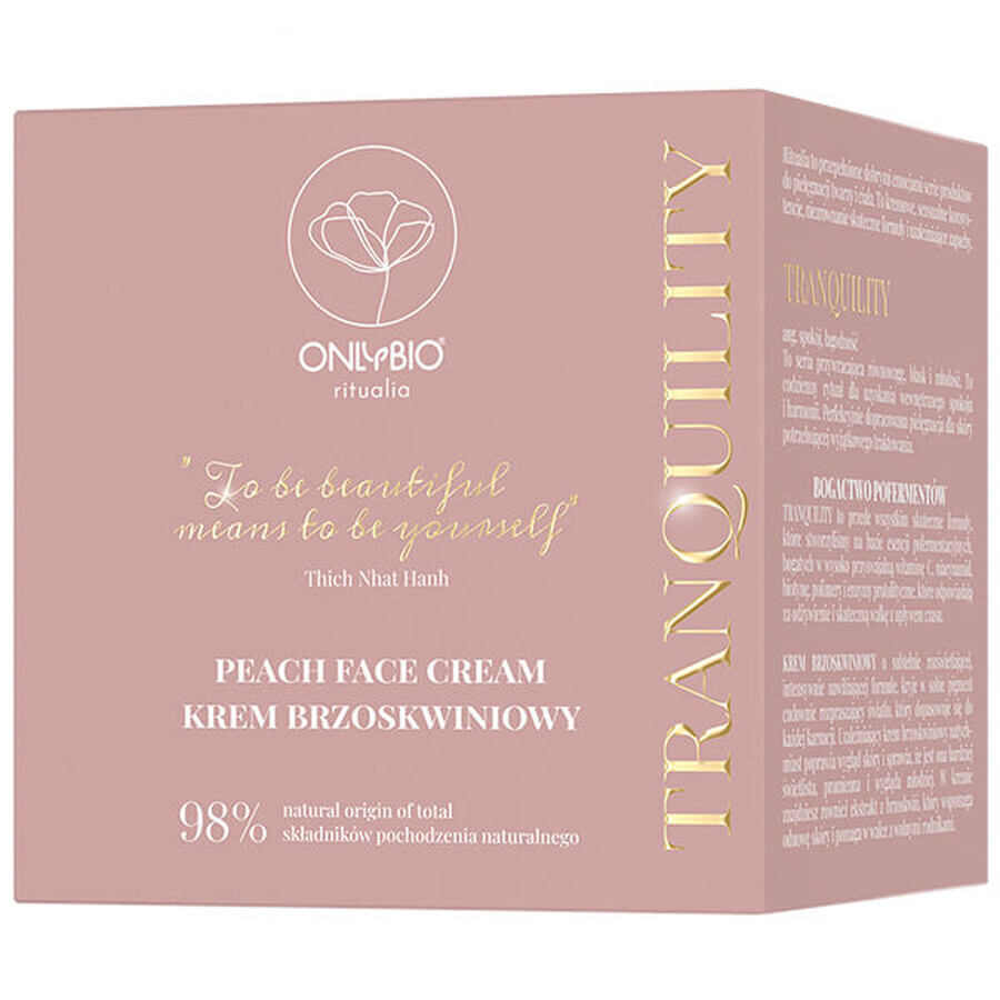 OnlyBio Ritualia Tranquility, gezichtscrème, perzik, 50 ml