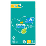 Pampers Fresh Clean, vochtige doekjes, 15 x 80 stuks