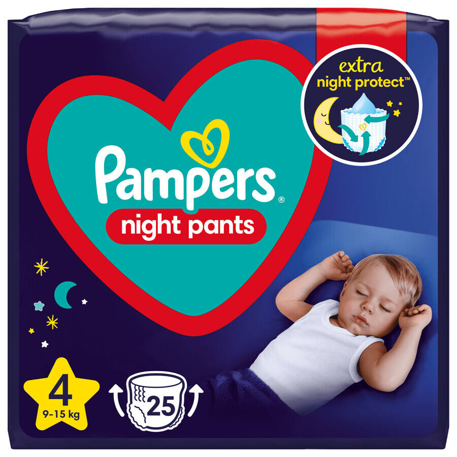 Pampers Night Pants, pannolini, taglia 4, 9-15 kg, 25 pz.