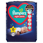 Pampers Night Pants, couches, taille 6, 15+ kg, 19 pcs