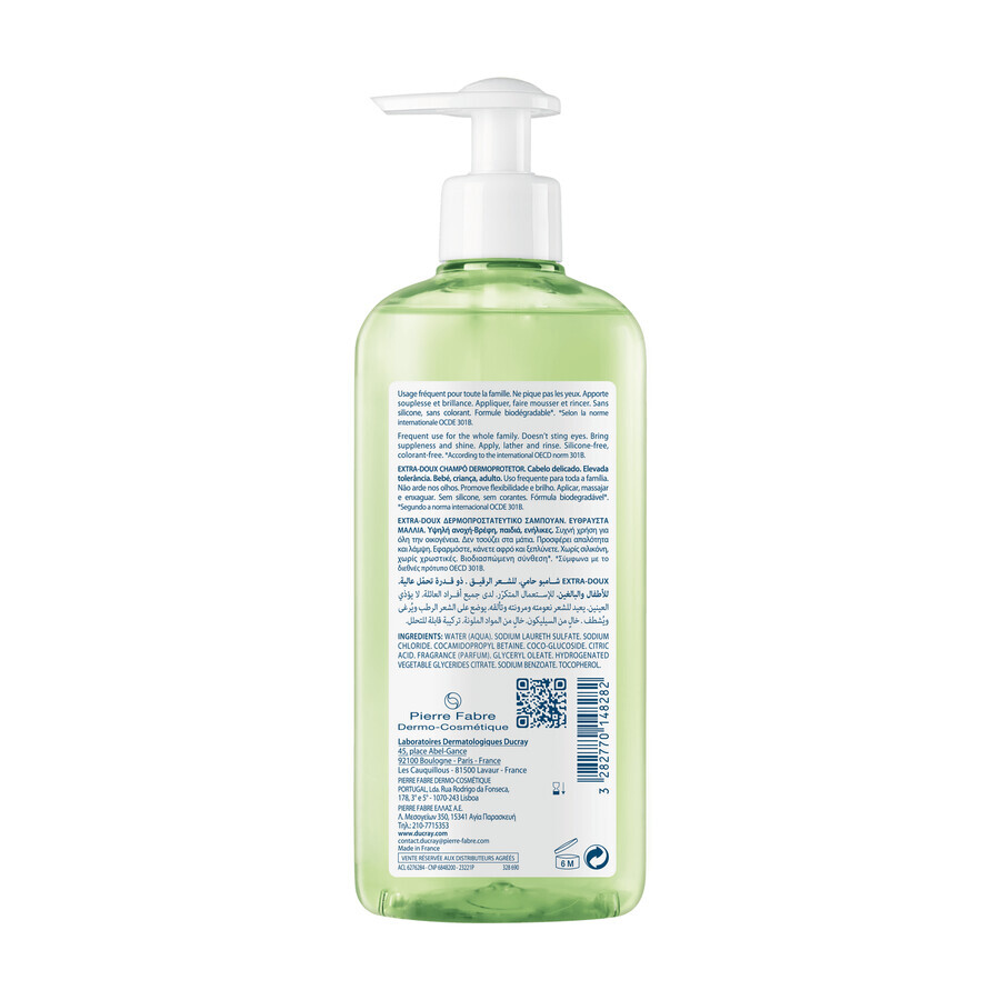 Ducray Extra Doux, dermatologische shampoo voor veelvuldig gebruik, 400 ml