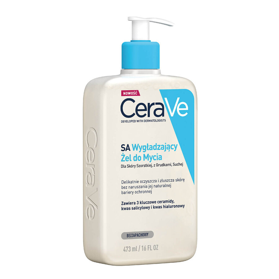 CeraVe SA, gladmakende reinigingsgel, droge en ruwe huid, 473 ml